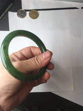 Load image into Gallery viewer, 57mm certified 100% Natural dark green black (碧玉) nephrite Jade bangle HT109-1574
