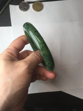 Load image into Gallery viewer, 57mm certified 100% Natural dark green black (碧玉) nephrite Jade bangle HT109-1574
