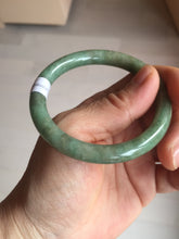 Load image into Gallery viewer, 50.5mm certificated Type A 100% Natural dark green/gray round cut oval Jadeite Jade bangle D157-5372
