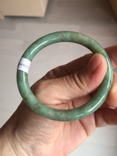 Load image into Gallery viewer, 50.5mm certificated Type A 100% Natural dark green/gray round cut oval Jadeite Jade bangle D157-5372
