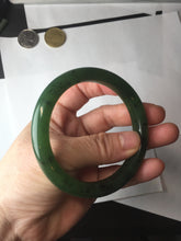Load image into Gallery viewer, 57mm certified 100% Natural dark green black (碧玉) nephrite Jade bangle HT109-1574
