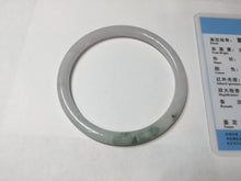 Load image into Gallery viewer, 60.9mm 100% natural Type A light purple white slim round cut jadeite jade bangle BM109-4524
