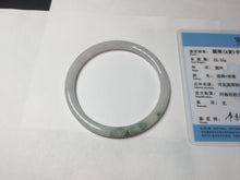 Load image into Gallery viewer, 60.9mm 100% natural Type A light purple white slim round cut jadeite jade bangle BM109-4524
