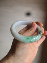 Load image into Gallery viewer, 54.5mm Certified 100% natural Type A sunny green/purple/white jadeite jade bangle Z136-2809
