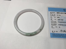 Load image into Gallery viewer, 60.9mm 100% natural Type A light purple white slim round cut jadeite jade bangle BM109-4524
