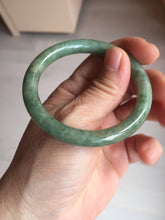 Load image into Gallery viewer, 50.5mm certificated Type A 100% Natural dark green/gray round cut oval Jadeite Jade bangle D157-5372
