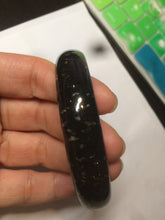 Load image into Gallery viewer, 59.5mm 100% Natural dark green/black meteorite nephrite Hetian Jade bangle XY14
