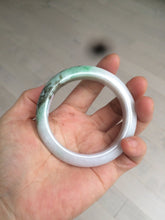 Load image into Gallery viewer, 54.5mm Certified 100% natural Type A sunny green/purple/white jadeite jade bangle Z136-2809
