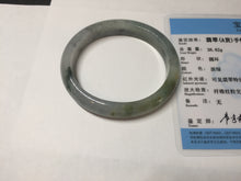 Load image into Gallery viewer, 51mm certified Type A 100% Natural icy watery dark green black(WuJi) oval Jadeite Jade bangle BM110-2672
