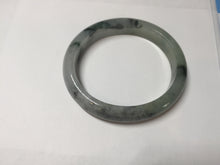 Load image into Gallery viewer, 51mm certified Type A 100% Natural icy watery dark green black(WuJi) oval Jadeite Jade bangle BM110-2672
