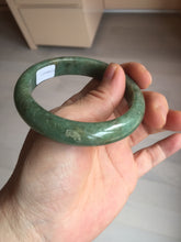 Load image into Gallery viewer, 55.5mm Certified Type A 100% Natural  dark green/gray Jadeite Jade bangle D156-5371
