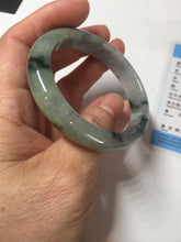 Load image into Gallery viewer, 51mm certified Type A 100% Natural icy watery dark green black(WuJi) oval Jadeite Jade bangle BM110-2672
