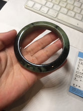 Load image into Gallery viewer, 58.5mm Certified 100% natural Type A dark green/black jadeite bangle PD32-9768
