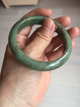 Load image into Gallery viewer, 55.5mm Certified Type A 100% Natural  dark green/gray Jadeite Jade bangle D156-5371
