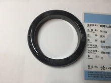 Load image into Gallery viewer, 52.5mm certified Type A 100% Natural yellow black(WuJi) black Jadeite Jade bangle PB105-3090
