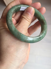 Load image into Gallery viewer, 55.5mm Certified Type A 100% Natural  dark green/gray Jadeite Jade bangle D156-5371
