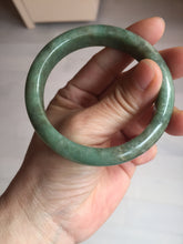 Load image into Gallery viewer, 55.5mm Certified Type A 100% Natural  dark green/gray Jadeite Jade bangle D156-5371
