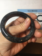 Load image into Gallery viewer, 52.5mm certified Type A 100% Natural yellow black(WuJi) black Jadeite Jade bangle PB105-3090
