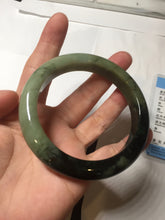 Load image into Gallery viewer, 58.5mm Certified 100% natural Type A dark green/black/brown jadeite bangle PD33-9778
