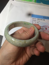 Load image into Gallery viewer, 57.6mm certified 100% natural type A sunny green/white/yellow/gray jadeite jade bangle BG76-0694
