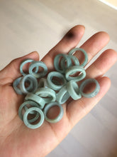 Load image into Gallery viewer, 100% natural type A green/blue/gray jadeite jade ring shape beads AY23 (Add on item.)
