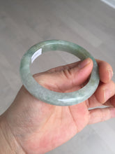 Load image into Gallery viewer, 52mm 100% natural certified light green/gray jadeite jade bangle AX130-0235
