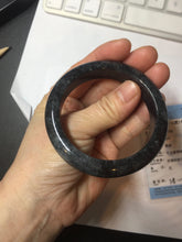 Load image into Gallery viewer, 52.5mm certified Type A 100% Natural yellow black(WuJi) black Jadeite Jade bangle PB105-3090
