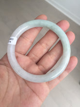 Load image into Gallery viewer, 56mm certified 100% natural type A icy watery white/light green round cut jadeite jade bangle BH83-9114
