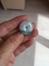 Load image into Gallery viewer, 23.5/4.9mm Type A 100% Natural light purple yellow Jadeite Jade Safety Guardian Button donuts Pendant BP115
