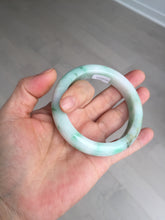 Load image into Gallery viewer, 55.8mm certified type A 100% Natural sunny green white white green flying flowers jadeite jade bangle AX129-5234
