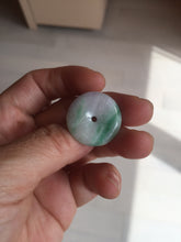 Load image into Gallery viewer, 23.5/4.9mm Type A 100% Natural light purple yellow Jadeite Jade Safety Guardian Button donuts Pendant BP115
