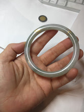Load image into Gallery viewer, 60mm 100% Natural type A light green/white carved and golden-painted round cut Jadeite Jade bangle PC71
