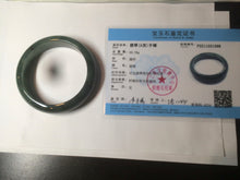 Load image into Gallery viewer, 57.7mm certificated type A 100% Natural dark green/Jadeite Jade bangle S61-1098
