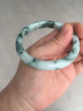 Load image into Gallery viewer, 54mm certified Type A 100% Natural light green with floating green flowers Jadeite Jade bangle AU14-3022
