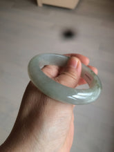 Load image into Gallery viewer, 53.5mm certified 100% natural Type A icy watery green/gray jadeite jade bangle AF86-0223
