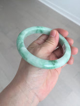 Load image into Gallery viewer, 60.5mm certified type A 100% Natural sunny green/white Jadeite Jade bangle B115-8218
