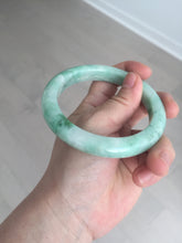 Load image into Gallery viewer, 60.5mm certified type A 100% Natural sunny green/white Jadeite Jade bangle B115-8218
