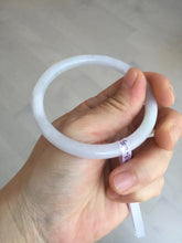 Load image into Gallery viewer, 55.4mm 100% natural Type A light purple white slim round cut jadeite jade bangle BM108-4525
