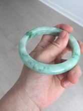 Load image into Gallery viewer, 60.5mm certified type A 100% Natural sunny green/white Jadeite Jade bangle B115-8218
