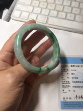 Load image into Gallery viewer, 54mm certified 100% natural Type A sunny green jadeite jade bangle PB165-4664
