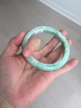 Load image into Gallery viewer, 60.5mm certified type A 100% Natural sunny green/white Jadeite Jade bangle B115-8218
