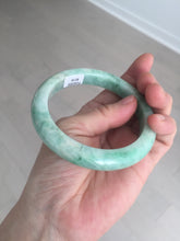 Load image into Gallery viewer, 60.5mm certified type A 100% Natural sunny green/white Jadeite Jade bangle B115-8218
