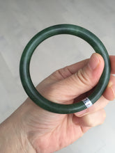 Load image into Gallery viewer, 57.2mm 100% Natural dark green(碧玉)  round cut nephrite Jade bangle HHF
