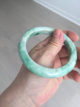 Load image into Gallery viewer, 60.5mm certified type A 100% Natural sunny green/white Jadeite Jade bangle B115-8218
