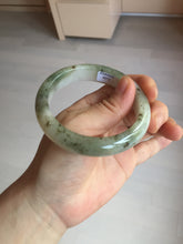 Load image into Gallery viewer, 56.4mm Certificated dark green/black/white with floating seaweed jadeite jade bangle BP21-4072
