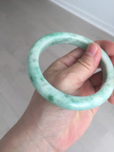 Load image into Gallery viewer, 60.5mm certified type A 100% Natural sunny green/white Jadeite Jade bangle B115-8218
