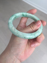 Load image into Gallery viewer, 60.5mm certified type A 100% Natural sunny green/white Jadeite Jade bangle B115-8218
