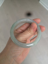 Load image into Gallery viewer, 53.5mm certified 100% natural Type A icy watery green/gray jadeite jade bangle AF86-0223
