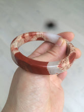 Load image into Gallery viewer, 53.2mm 100% natural red/pink/white square red jasper stone bangle XY77
