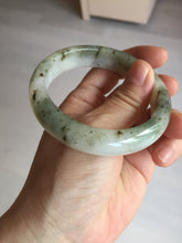 Load image into Gallery viewer, 56.4mm Certificated dark green/black/white with floating seaweed jadeite jade bangle BP21-4072
